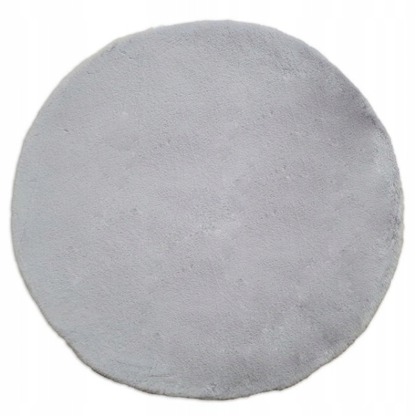 Koberec kulatý rabbit 160 cm, plyšová světle šedá králičí kožíšek