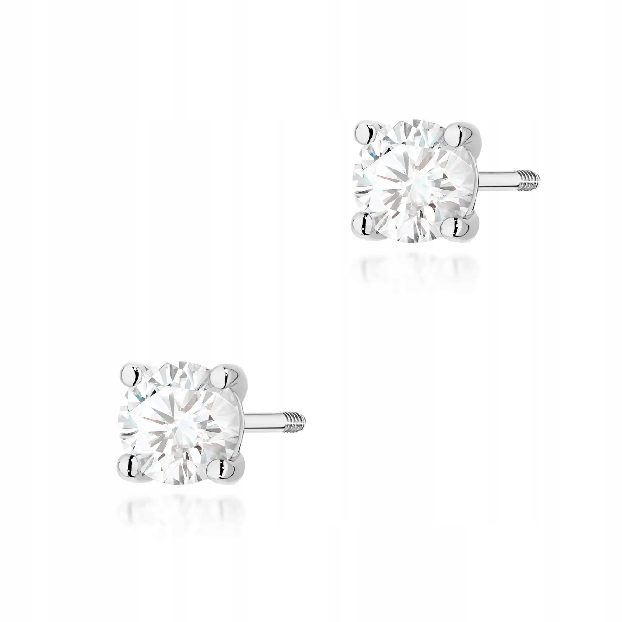 Dámské zlaté náušnice 585 diamant 0,50 ct bílé zlato elegantní efektní