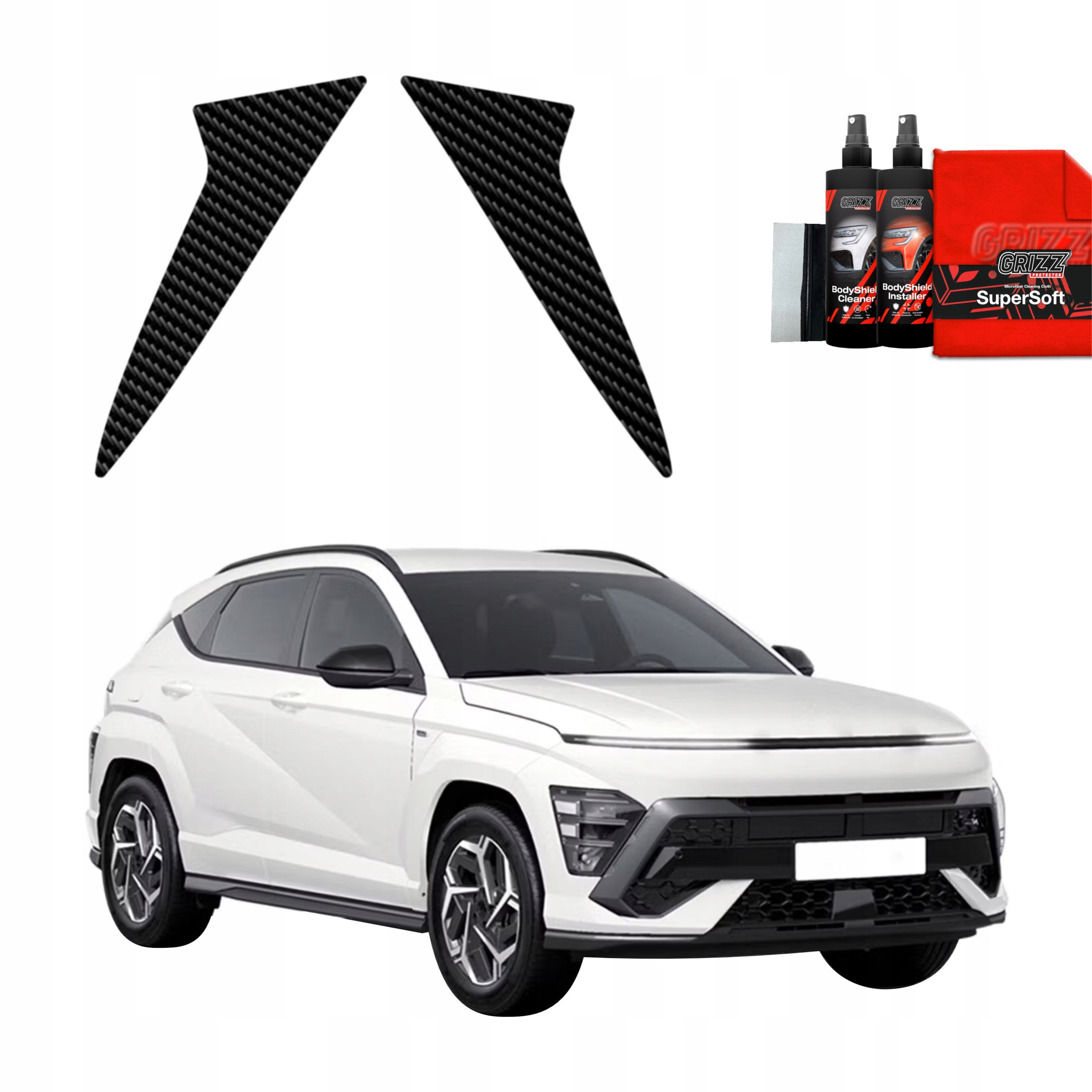 2v1 Fólie na sloupky pro Hyundai Kona N-Line (2023-2025)