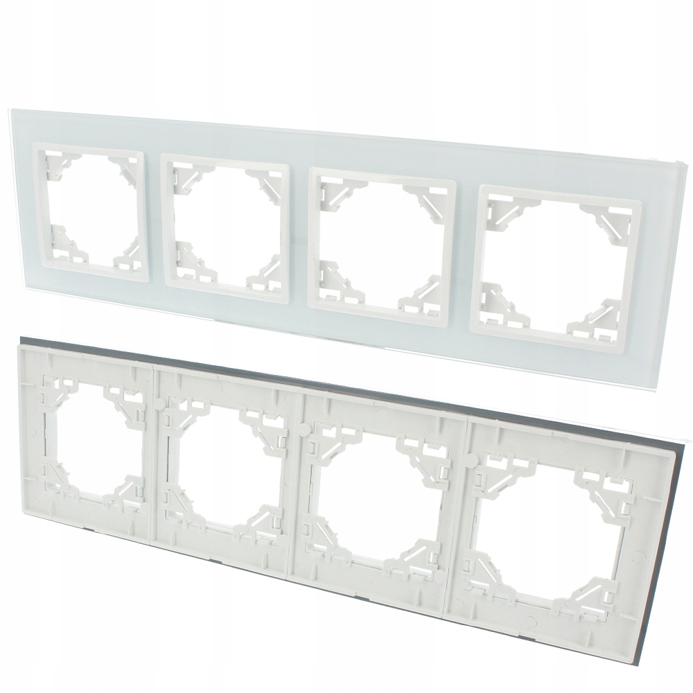 Rámeček spínače zásuvek Skleněné světlo Čtyřnásobný 5L