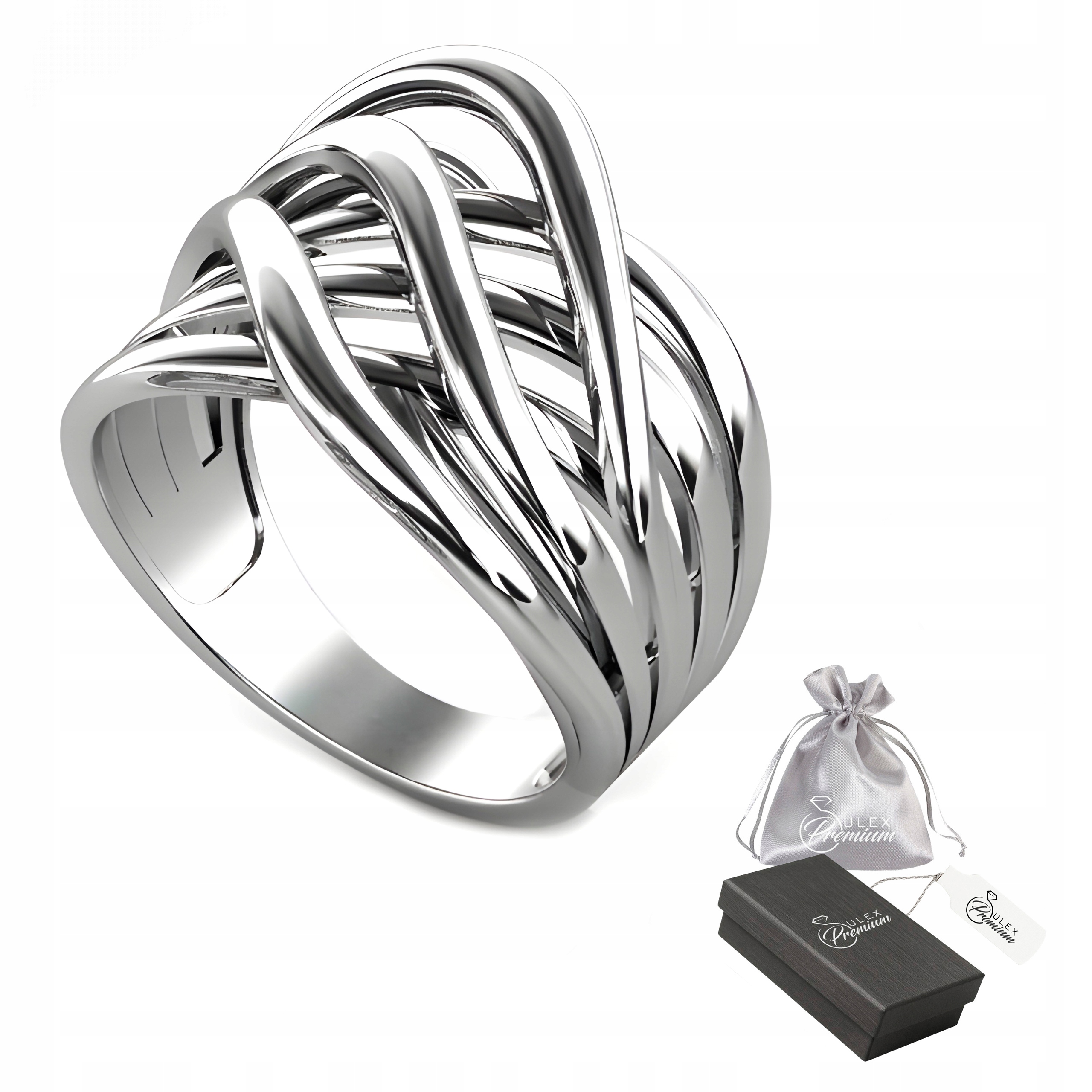 Elegantní dámský stříbrný Prstýnek 925 s prolamovaným prostorovým proplétáním vel. 27