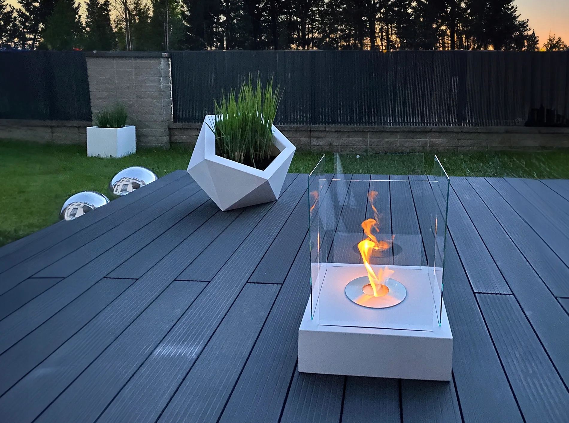 Biokominek Sunset Garden biały mat Rodzaj wolnostojący