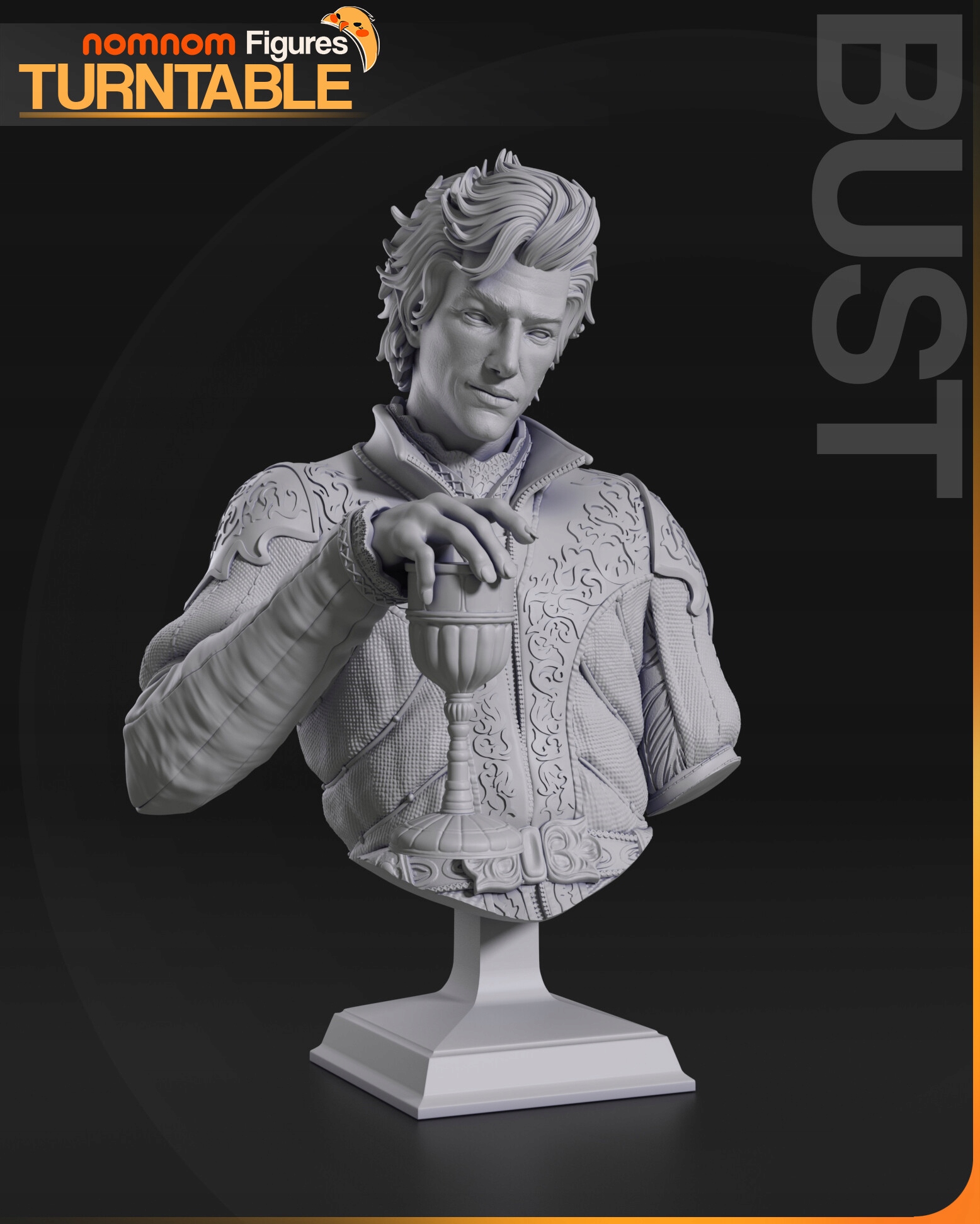 Figurka Busta Astarion Baldur's Gate 3 3D tisk Pryskyřice NomNom Figures