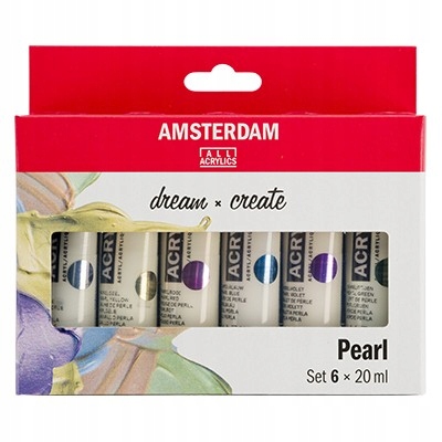 Akrylové barvy Talens Amsterdam Pearl, 6 x 20 ml