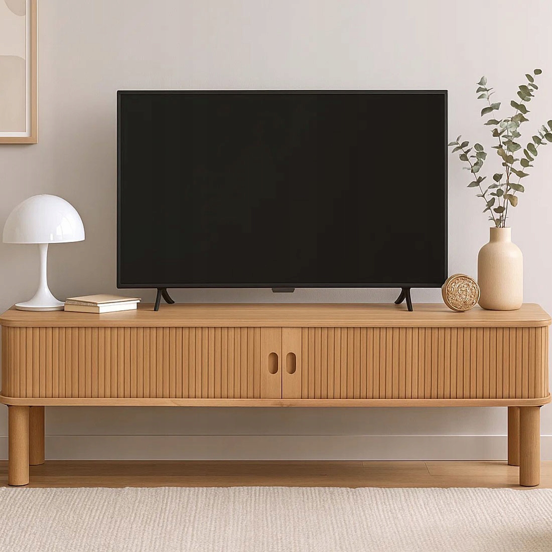 Szafka RTV Ligna 140 cm drzwi lamelowe