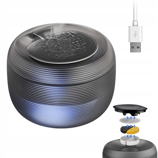 Fontána Napáječka Pro Kočky Psa Automatické Krmítko Led Miska Filtry Tiché