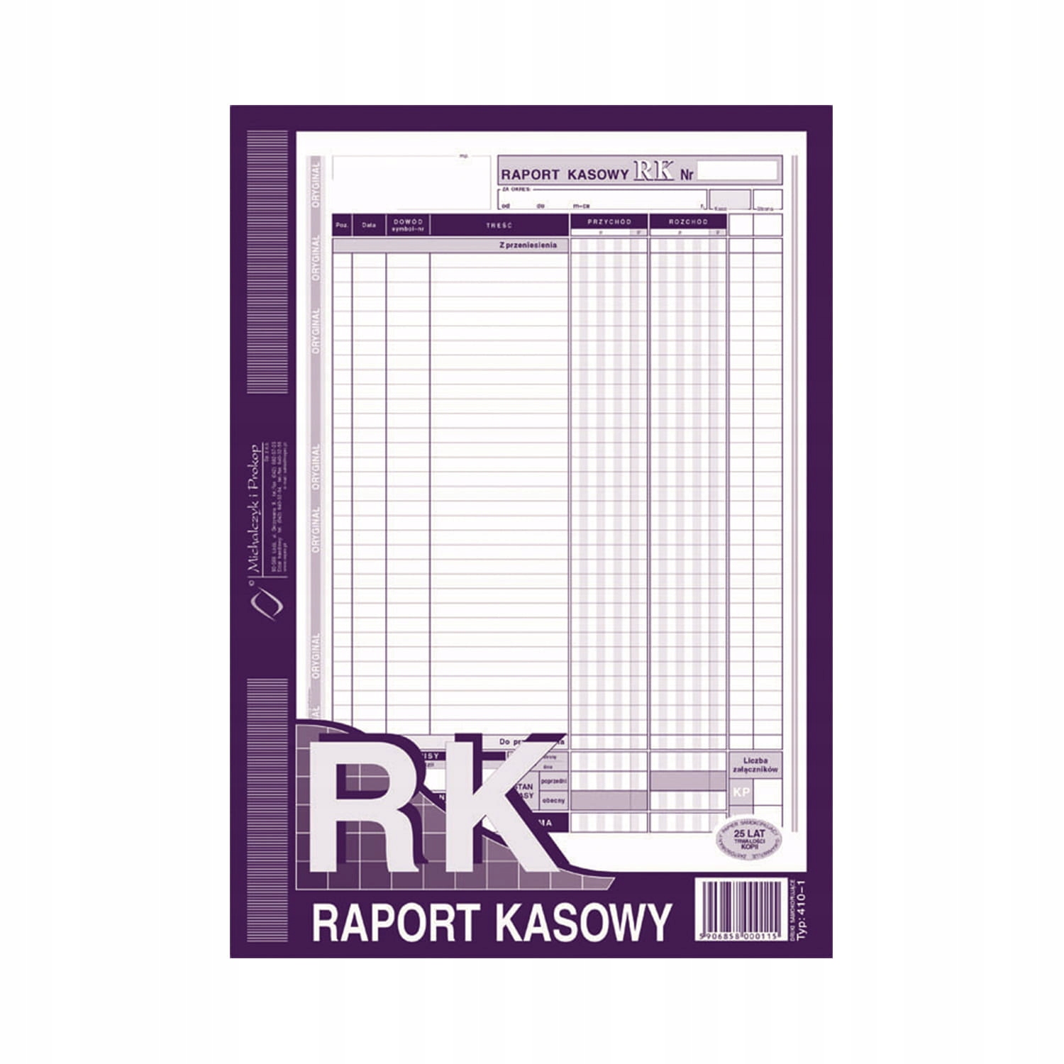 

Raport kasowy A4 410-1