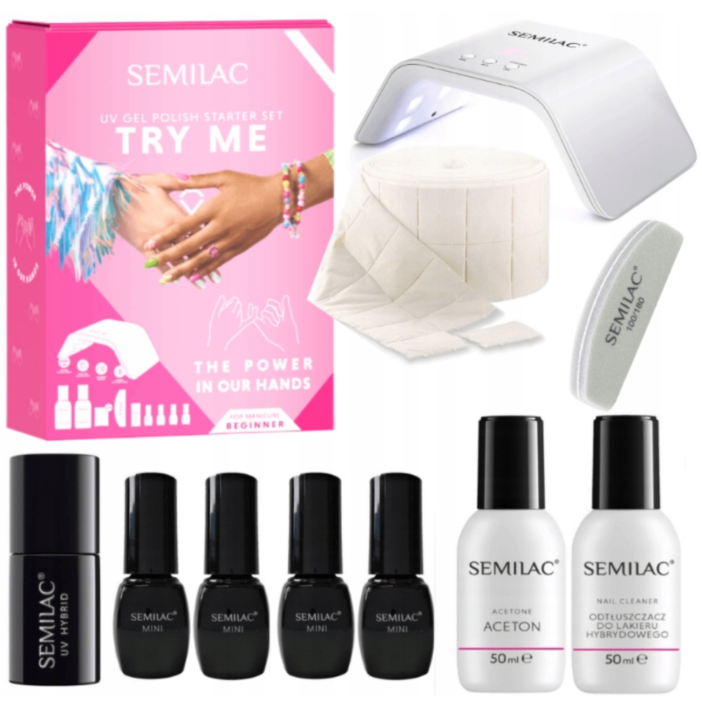 Semilac Starter Set Try Me Sada pro hybridní manikúru – 10 dílů