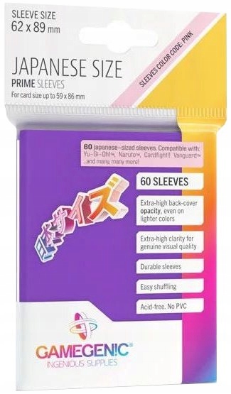 

Gamegenic Japanese Size Prime Sleeves 62x89 mm Pur