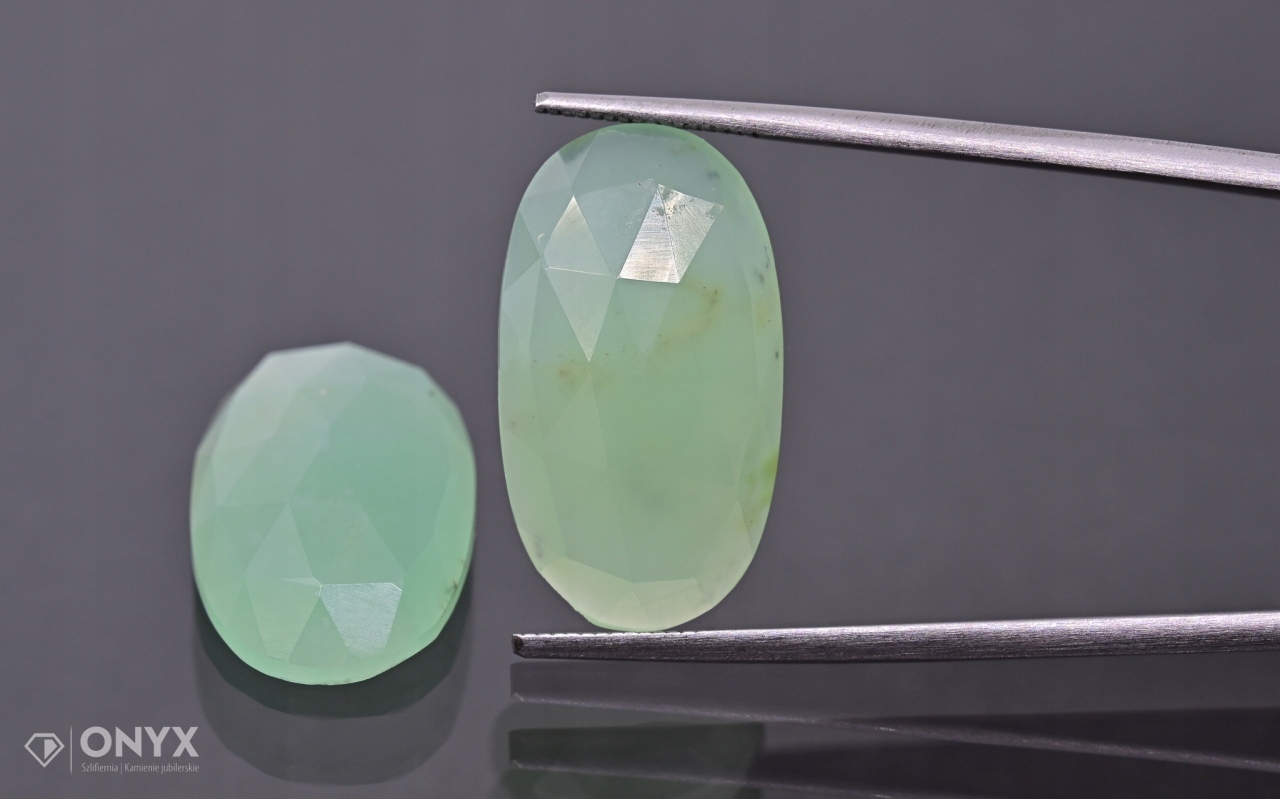 Chrysopraz fasetovaná rozeta Para ovál 21,5x12 mm