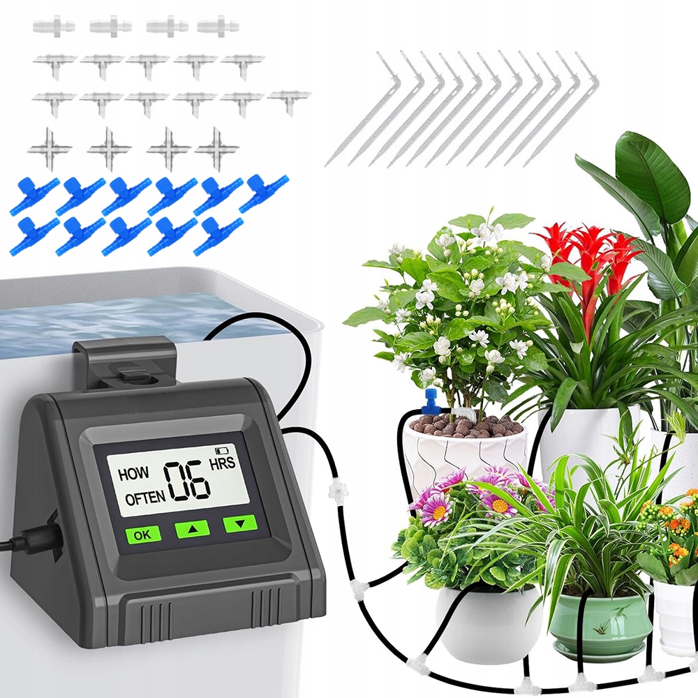 Automatický zavlažovací systém s regulací vody pro pěstování na balkoně