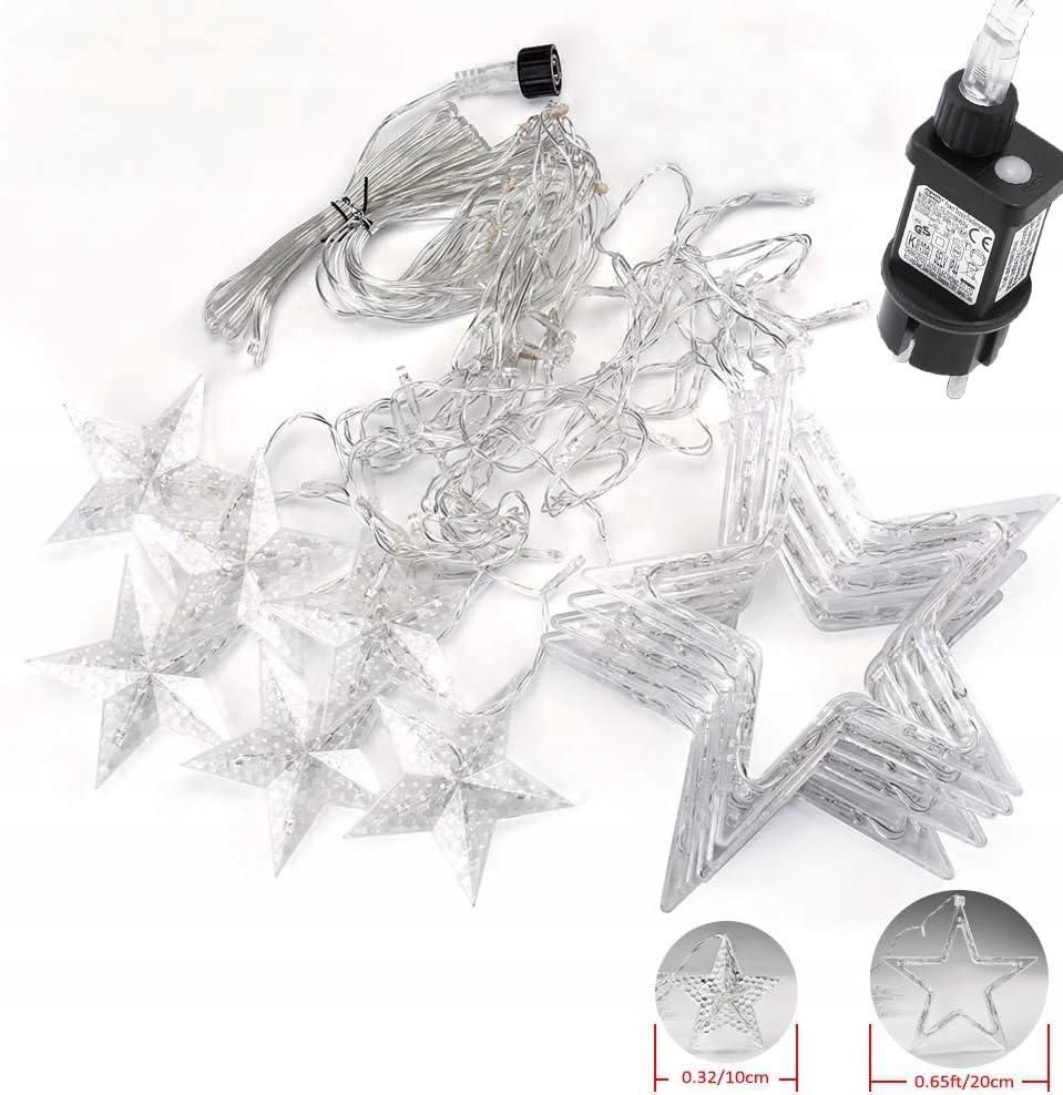 ISHABAO Lampki Gwiazdki Zaśłona Kurtyna Świąteczna Dekoracja 138 LED — miniatura 7