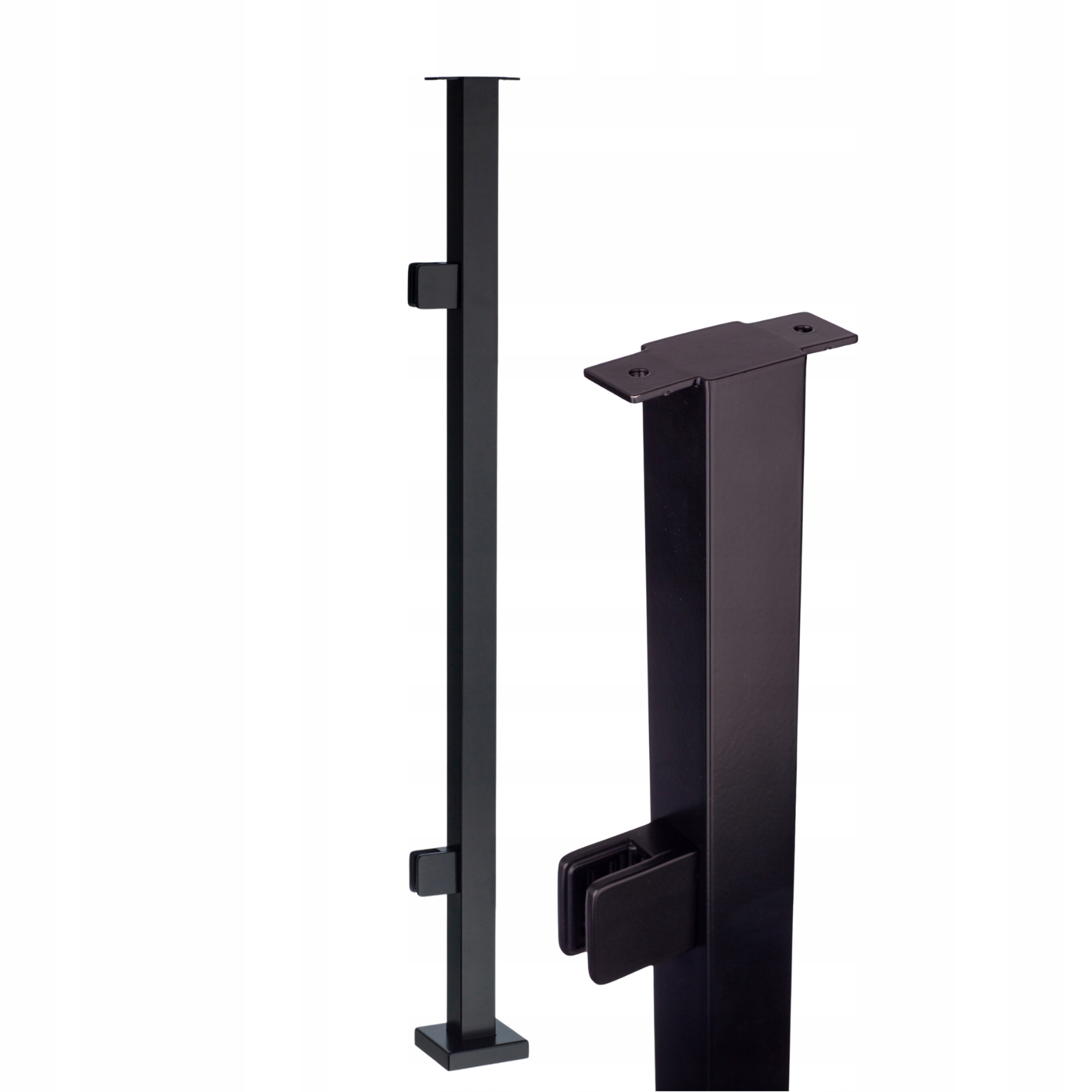 Startovací Sloupek 100 cm, Sklo 2 Úchytky Černý 40x40 Nerezový Loft