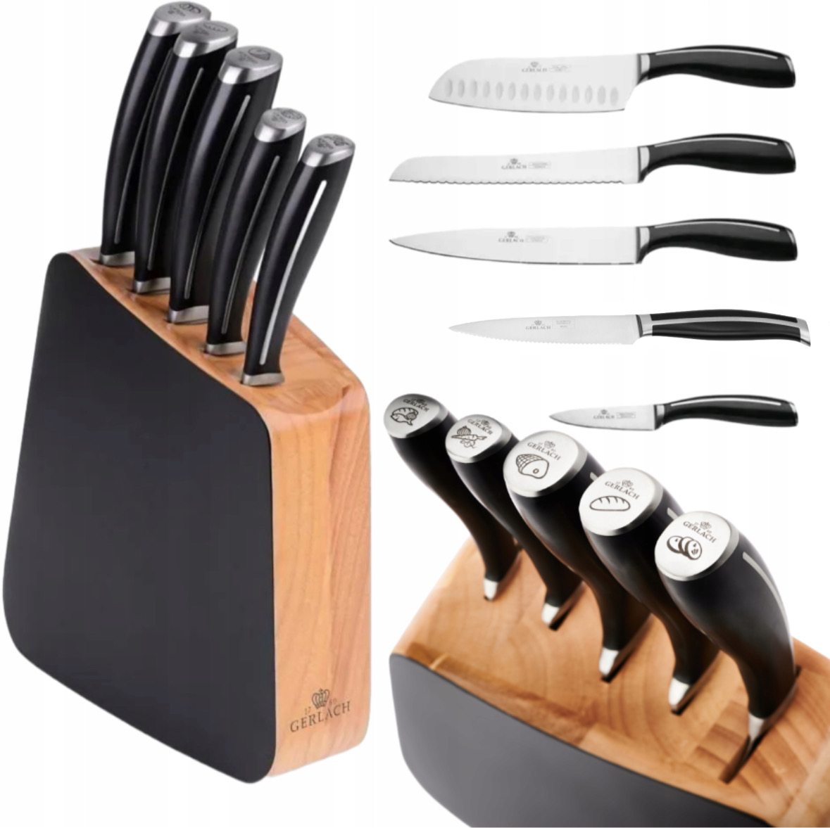 Gerlach Loft Sada 5 Nožov V Bloku Kuchynské Nože Premium