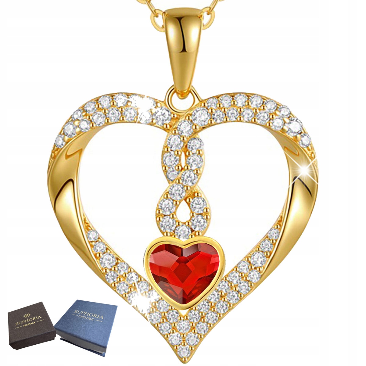 Dámský pozlacený náhrdelník Zirkony Stříbro 925 Srdce Dárek pro maminku