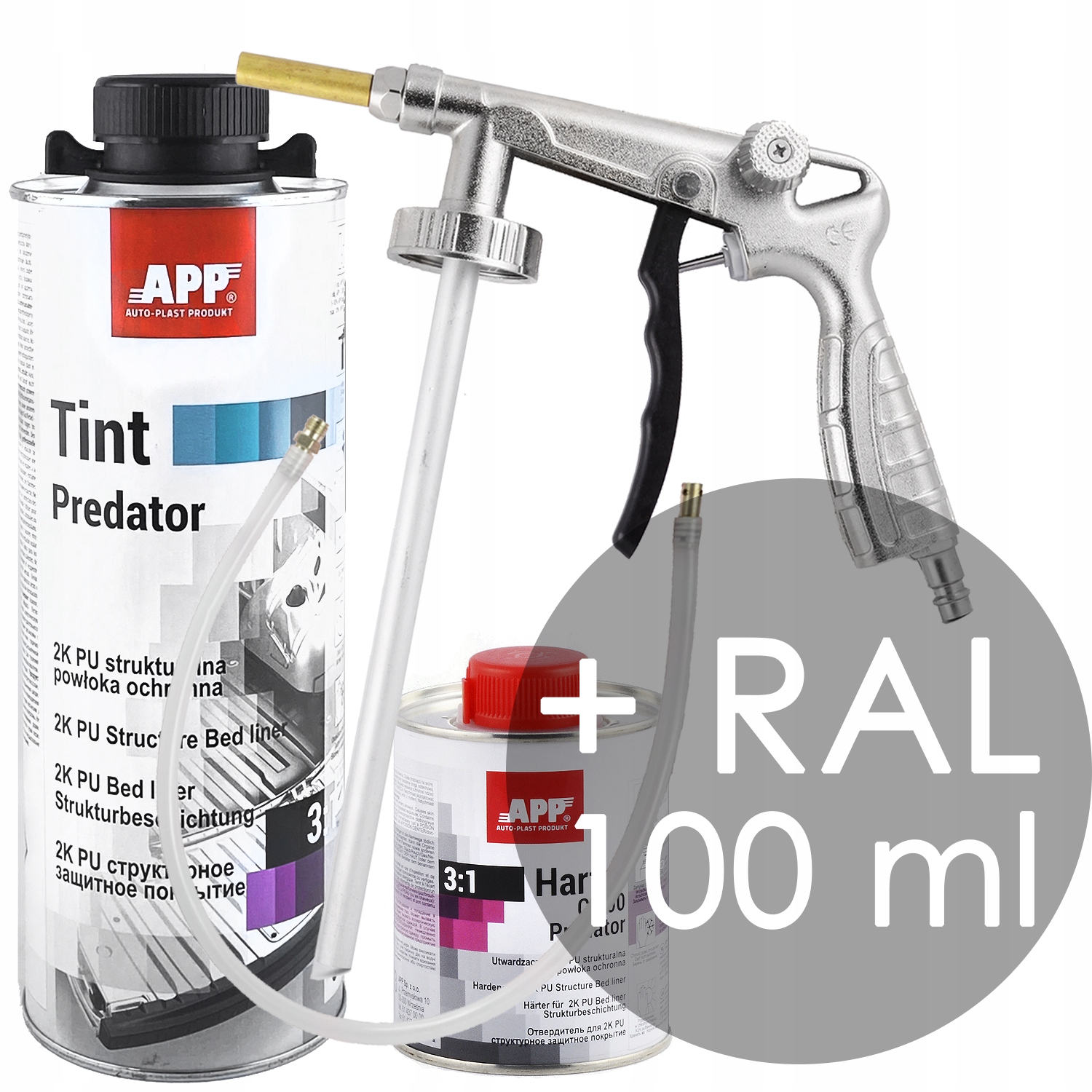 App Predator Tint polyuretánová povrchová úprava Farba základňa Ral sada pištole