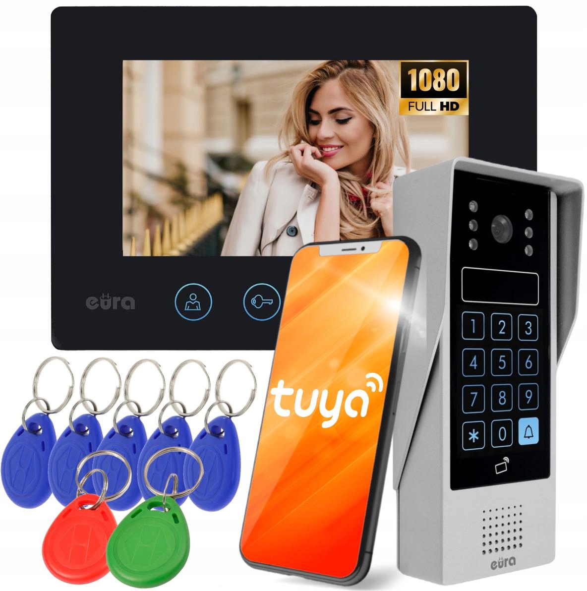 Videovrátnik Eura VDP-90A3 Delta čierny Tuya monitor