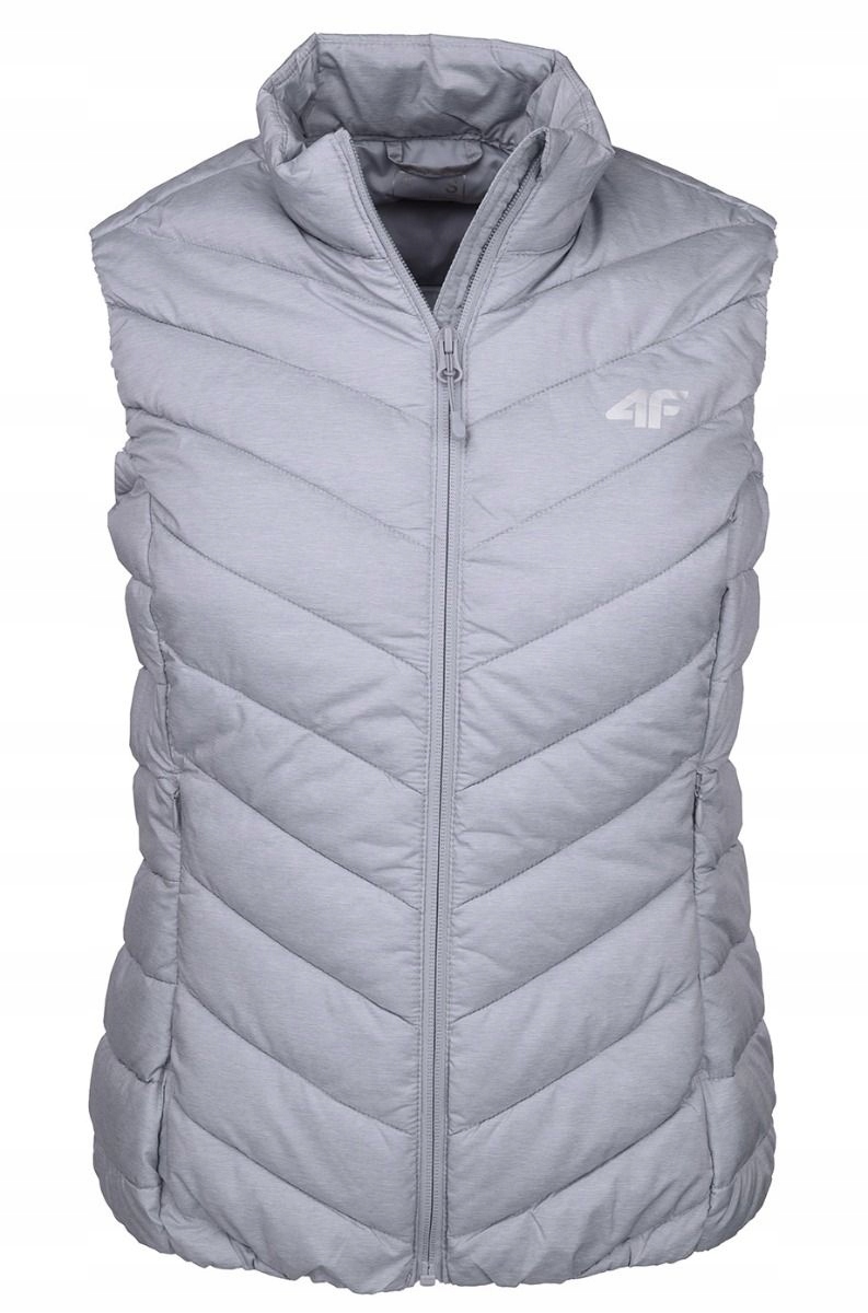 4F Kamizelka Damska Bezrękawnik KUDP001B cold light grey pikowany r. S