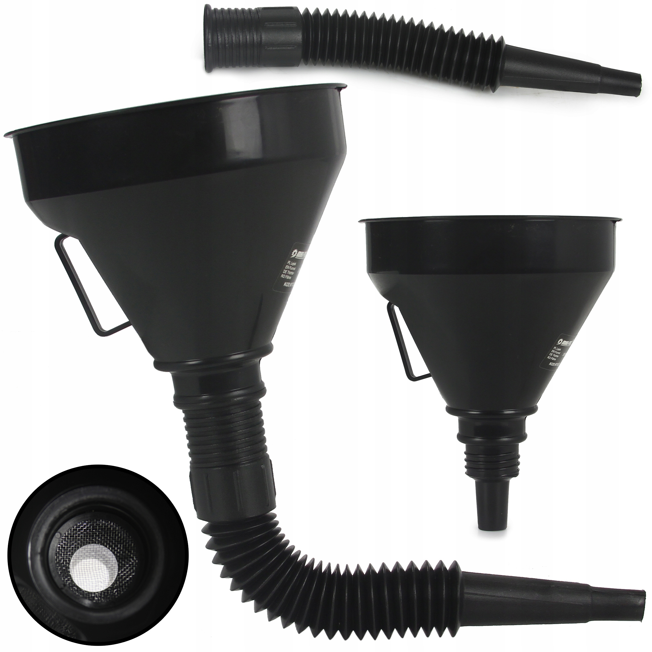 

Lejek Plastikowy Z Sitkiem Elastyczna Końcówka