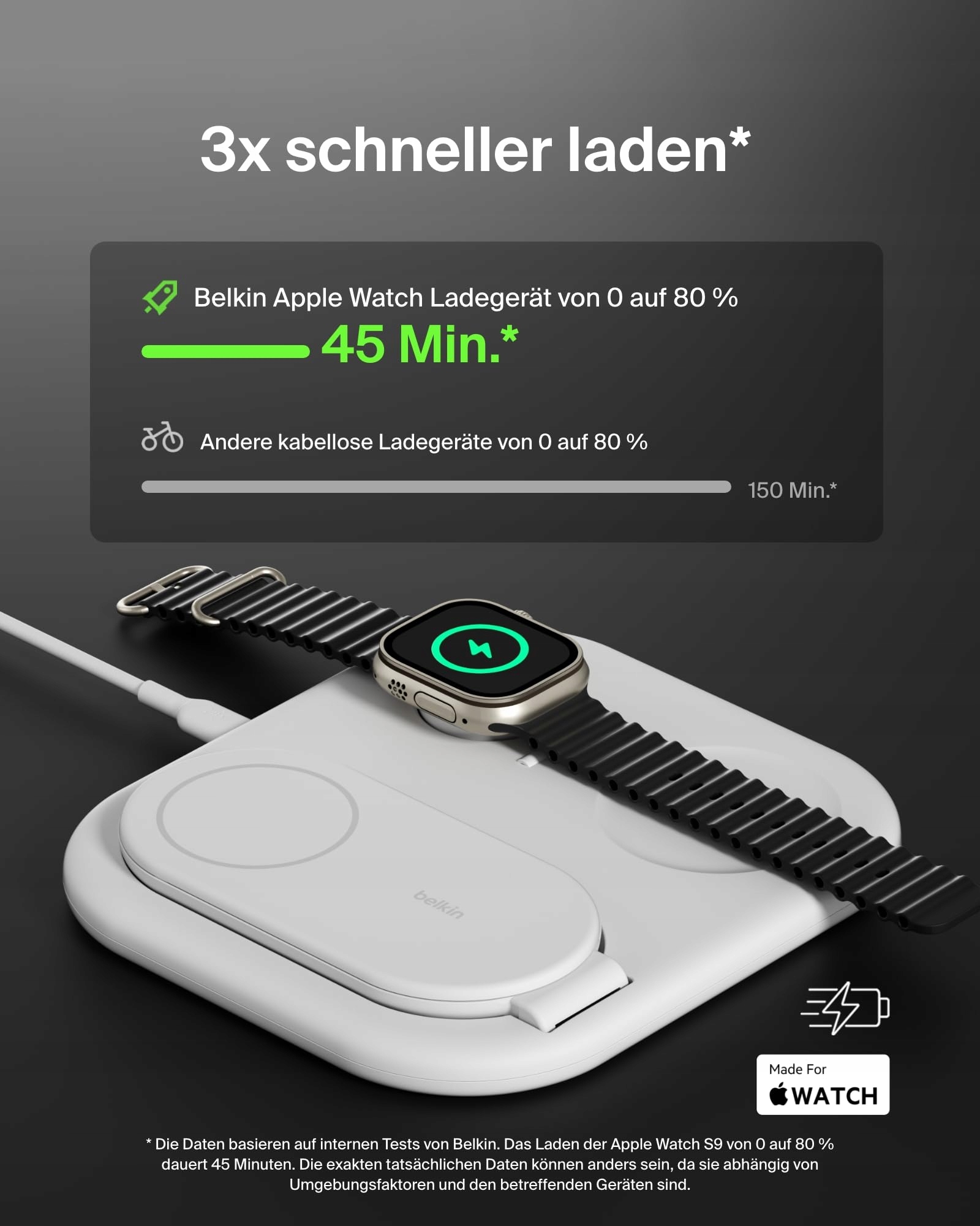 BELKIN BoostCharge 3w1 Qi2 15W MagSafe iPhone Watch AirPods — miniatura 3