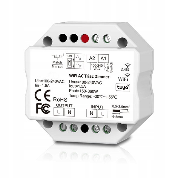 

Ściemniacz 1 obwód WiFi RF2.4 Seria Sd Tuya
