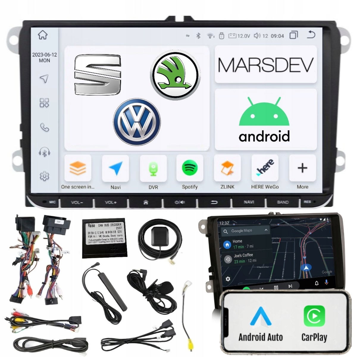 Rádio 2DIN Navigácia Android Vw Passat B6 B7 CC Tiguan 6 Gb Dsp Carplay Lte