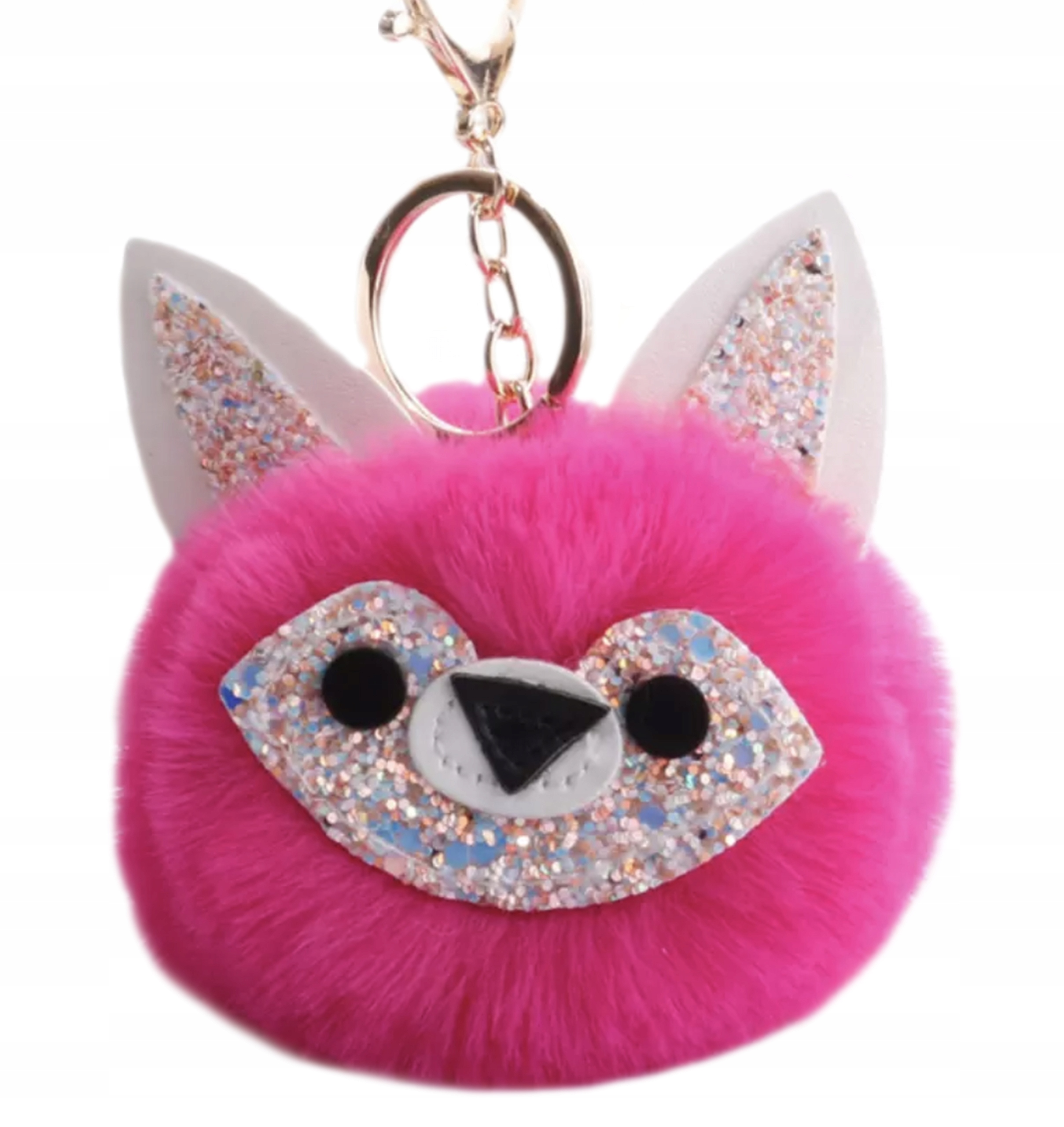 POMPON PIESEK KEYCHAIN BRELOK FUTERKO Wzór dominujący bez wzoru