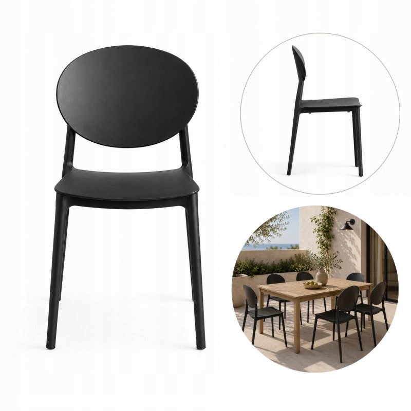 Moderní židle Ring, skandinávská na terasu, do zahrady, jídelny KR06