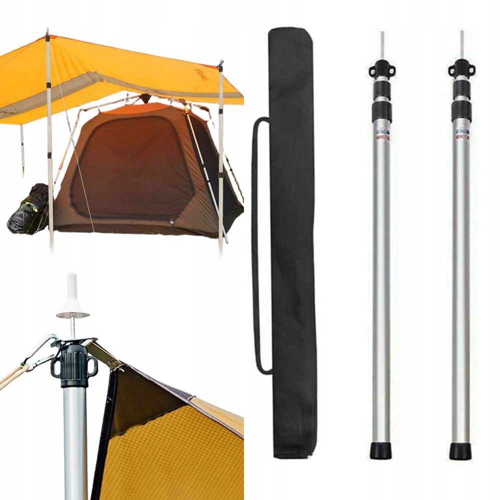 Nastavitelné tyče pro stan a tarp, protiskluzová patka 2ks
