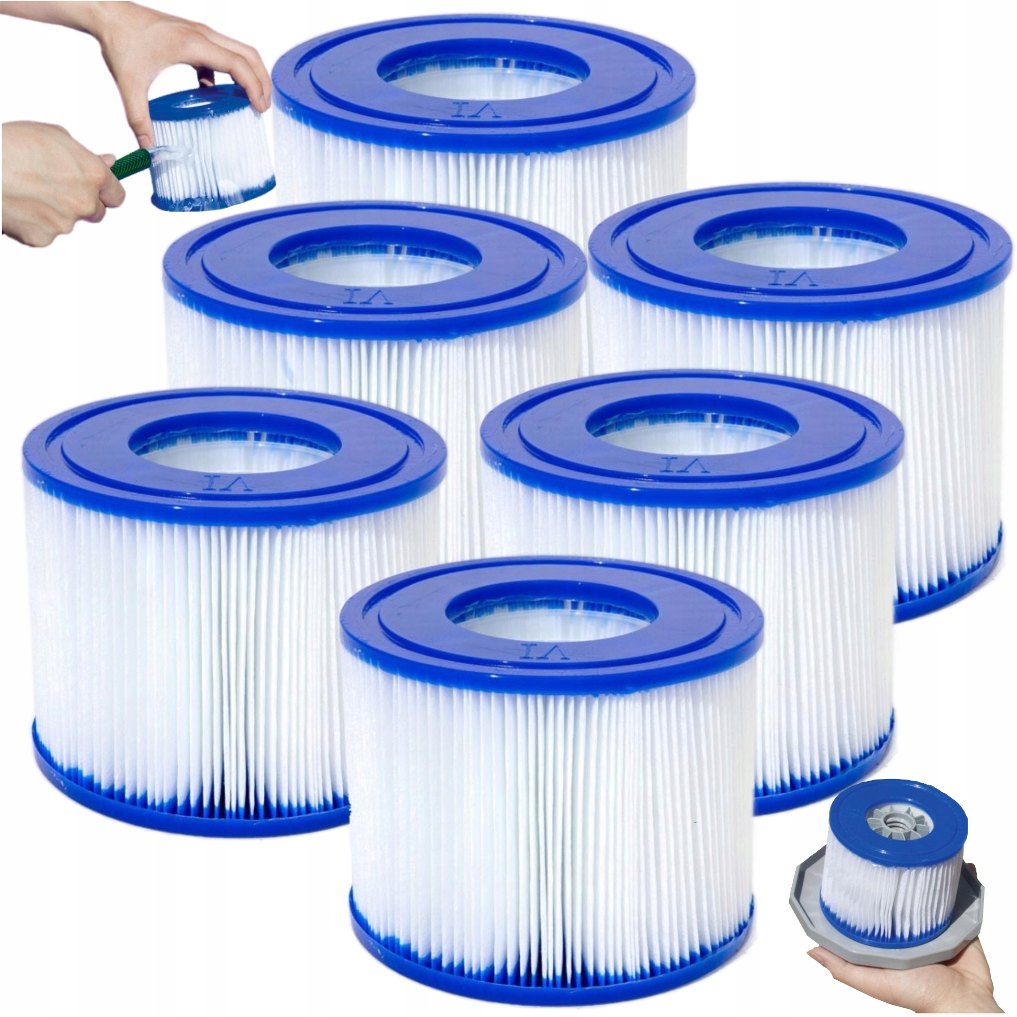 6x Filtry do pompy basenu Jacuzzi Lay Z Spa Bestway 60311 typ VI Lay-Z-SPA