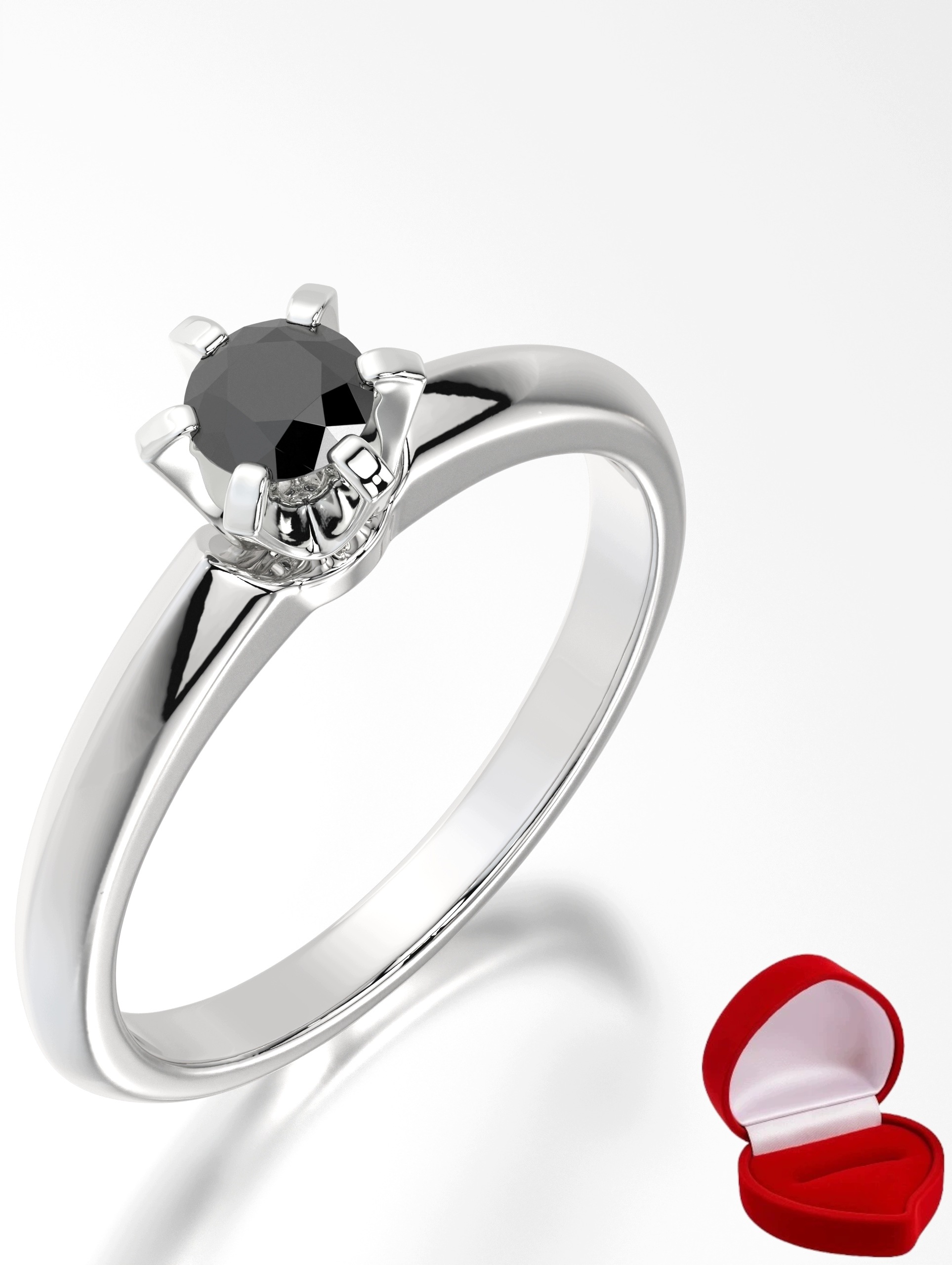 Zlatý Prstýnek 585 14k Brylant Č. 0,19 ct Bílé Zlato R15