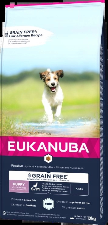 Eukanuba Puppy&Junior Small/Medium Grain Free Losos 12 kg