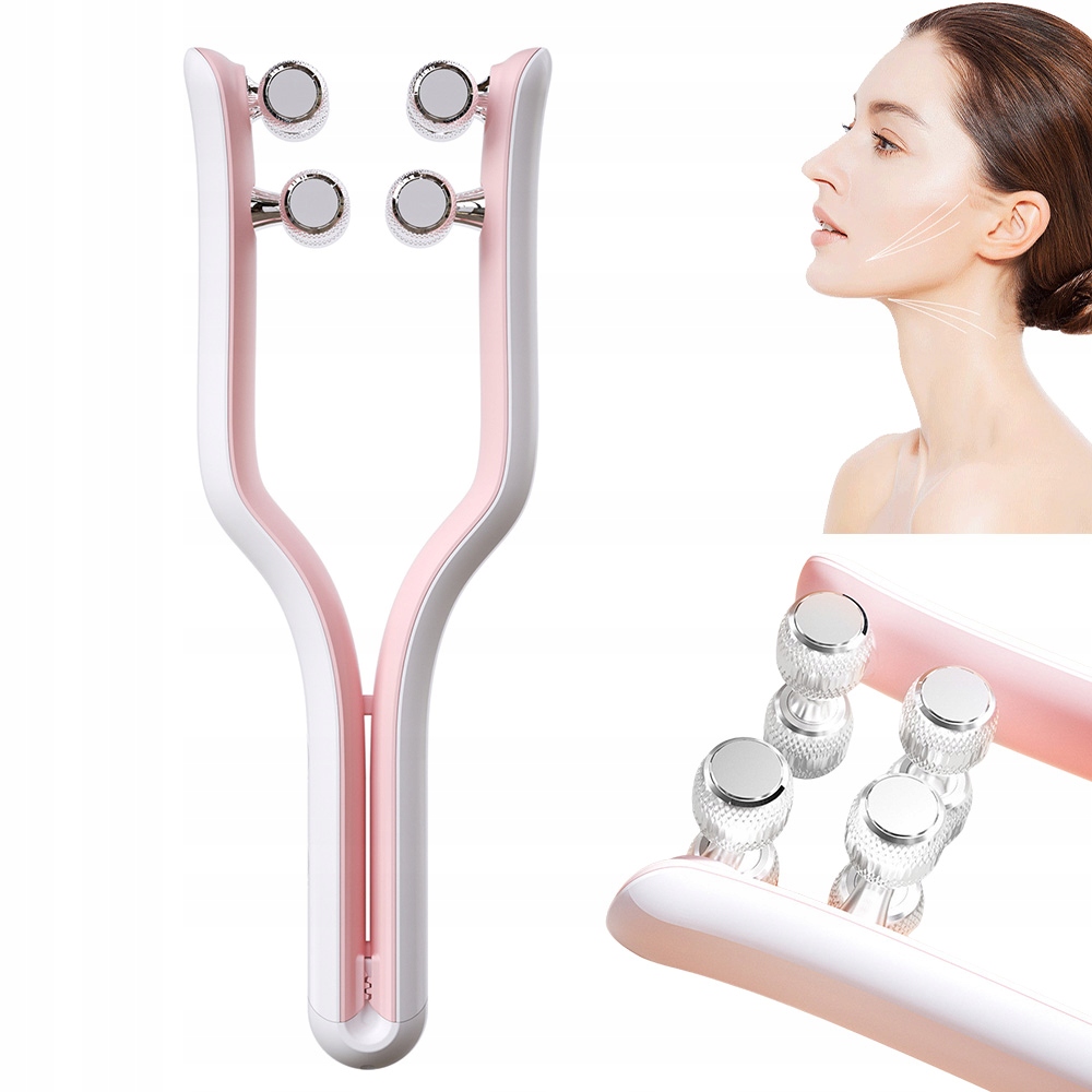 Masážní Přístroj Na Obličej Lifting V Podbradka Terapie Roller 2v1 Ems Zpevňující
