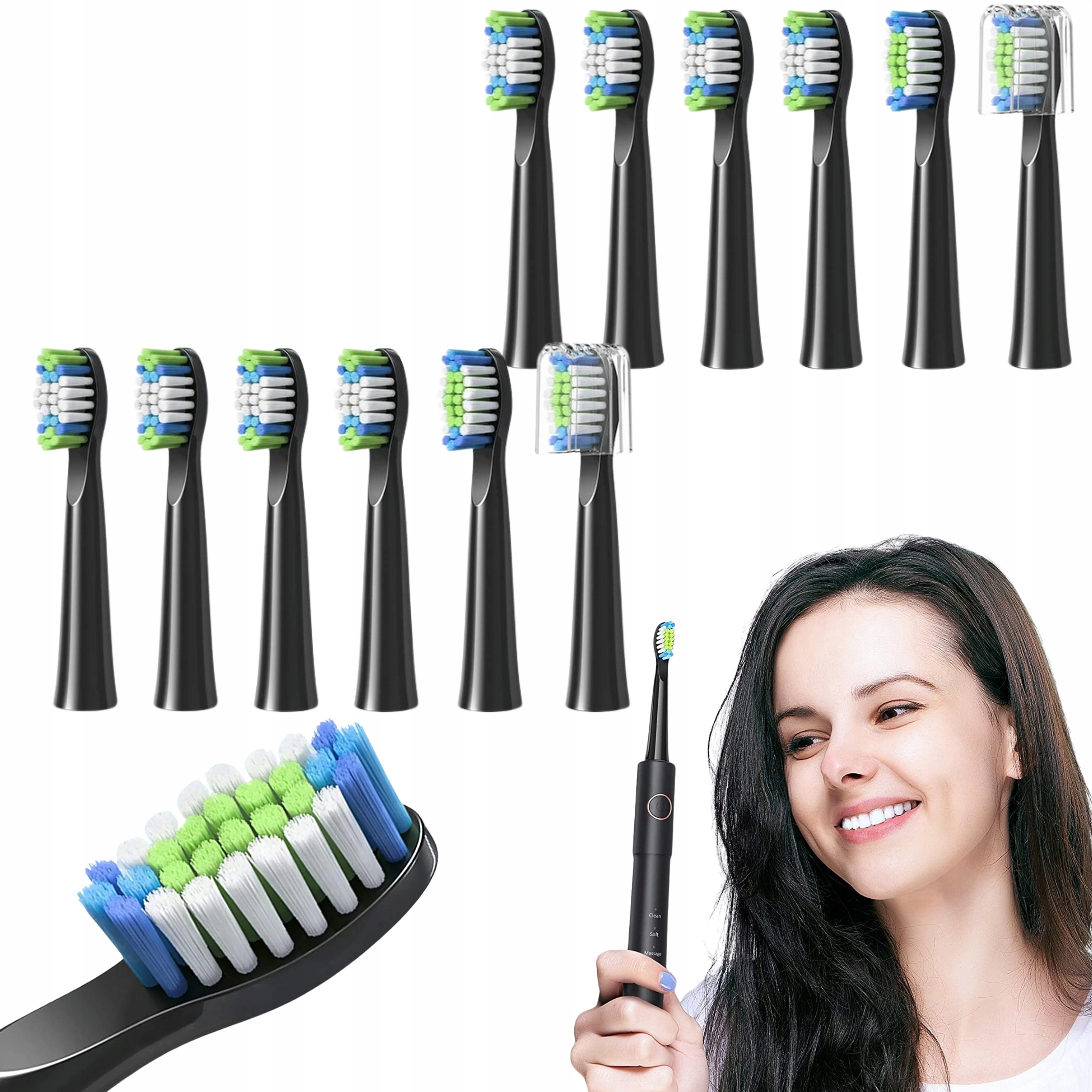 12x Końcówki Wymienne Do Szczoteczki Sonicznej Fairywill E11 E10 E6 D7s