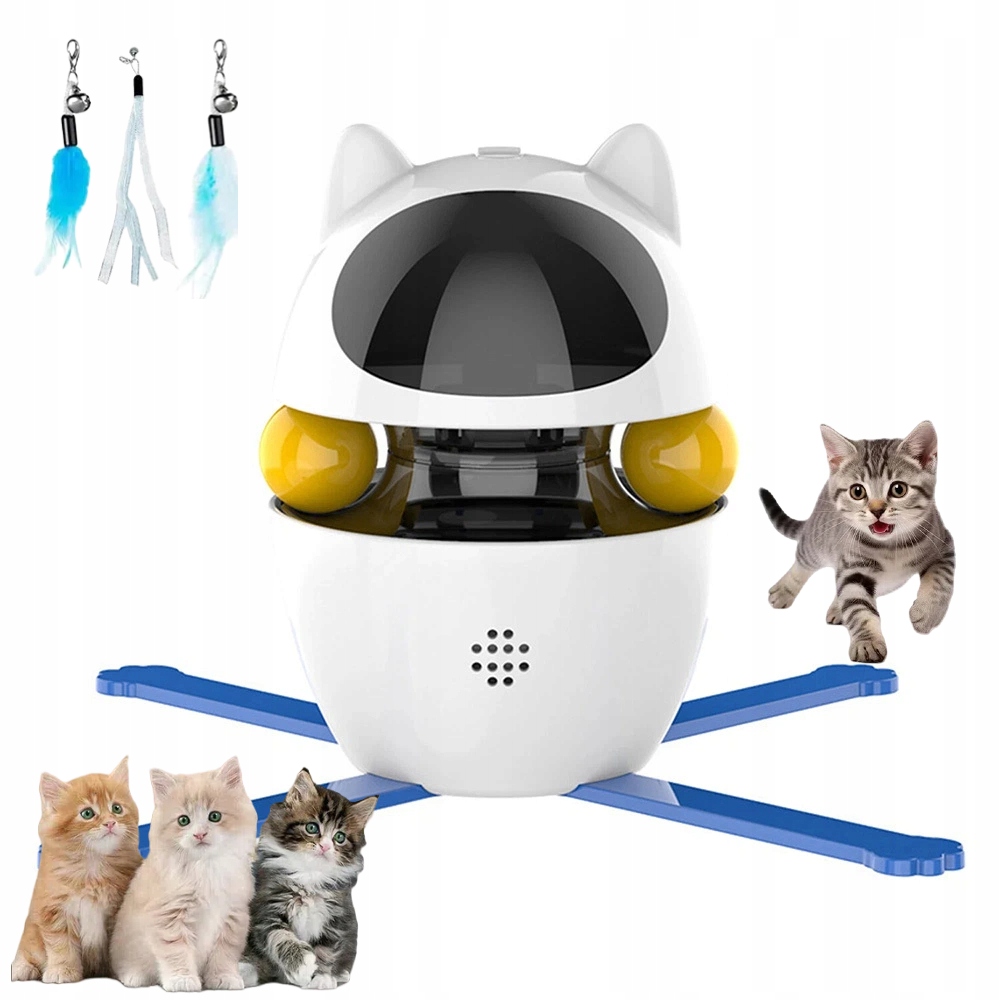 Levně Interaktivní Hračka pro kočky Pohyblivý prut na dálkové ovládání Pírko