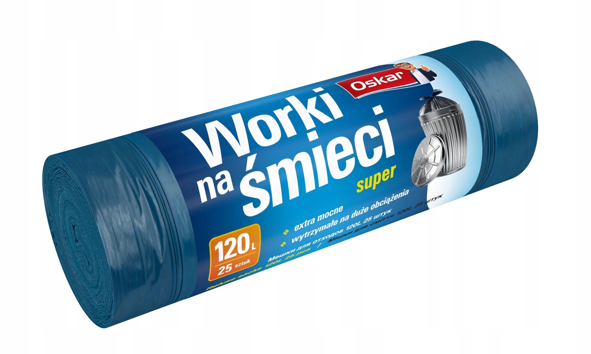 

Worki na śmieci ld niebieskie Oskar 25 szt x 120 l