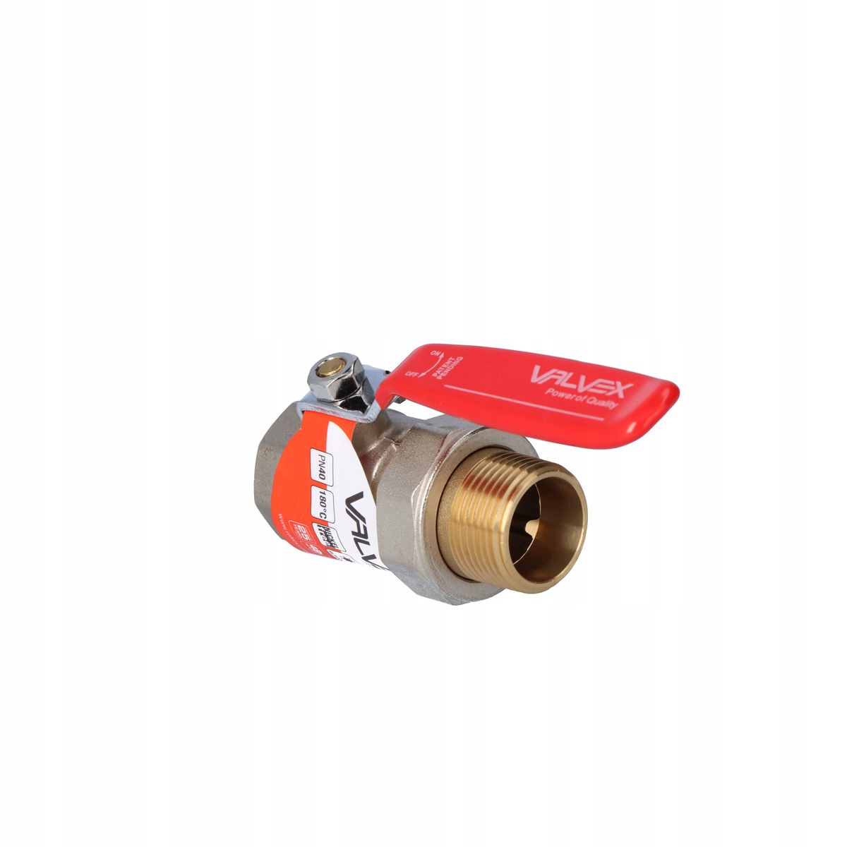 Kulový kohout s s těsněním a pološroubem s ocelovou pákou (DSt)