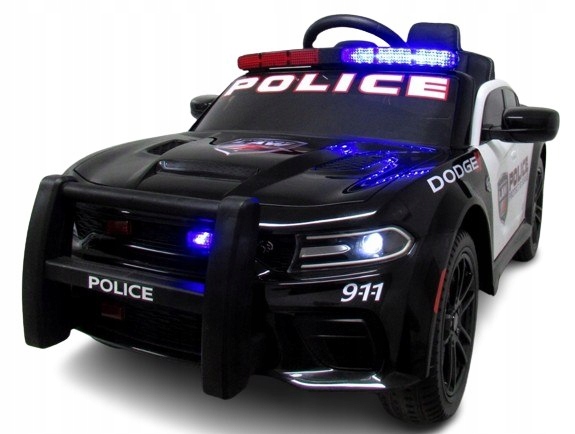 Doge Police Srt Czarny Auto na akumulator Eva Skóra pilot Lion Ragil Sp. z