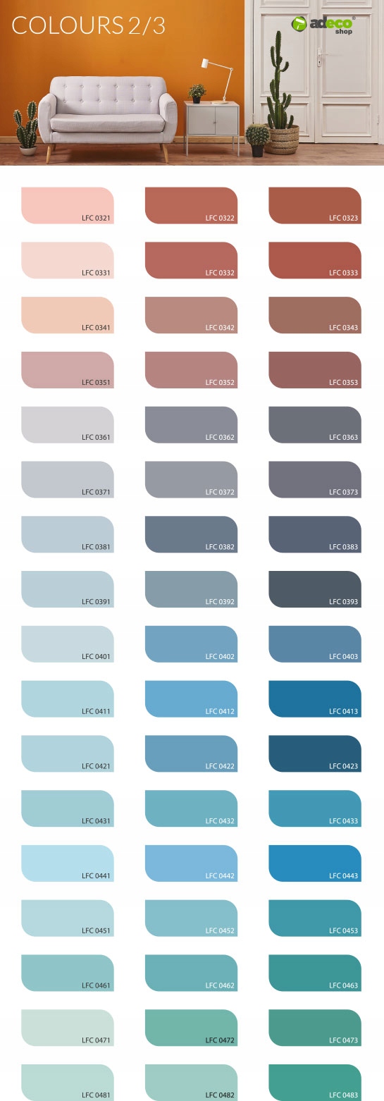 Adeco farba wewnętrzna plamoodporna 311 kolorów 5L Rodzaj ścienna