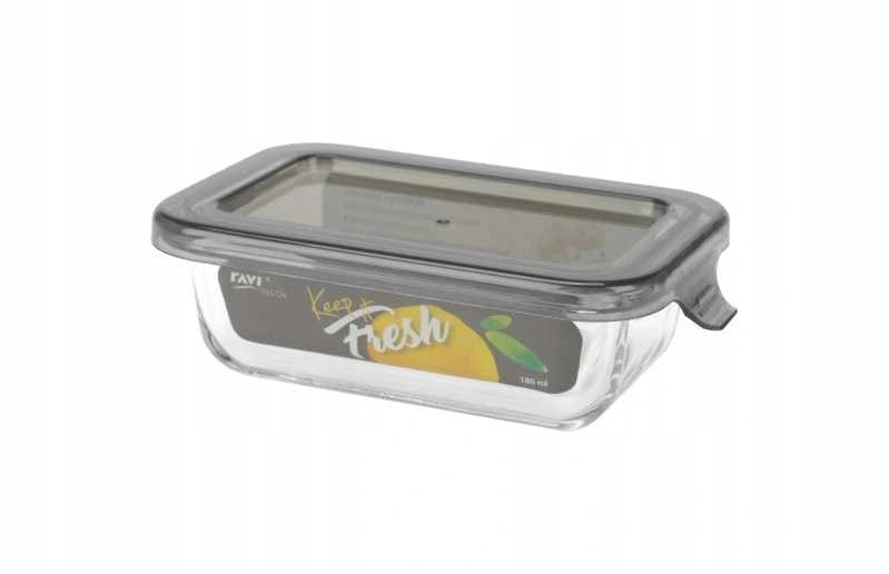 POJEMNIK NA ŻYWNOŚĆ SZKLANY Z POKRYWKĄ 180 ML