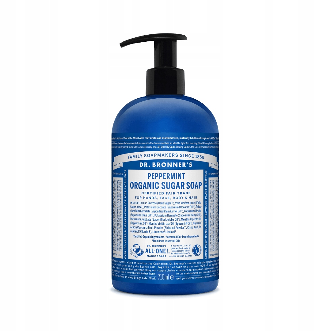 Organické mýdlo Sugar Soap Dr. Bronner's mátové 710 ml