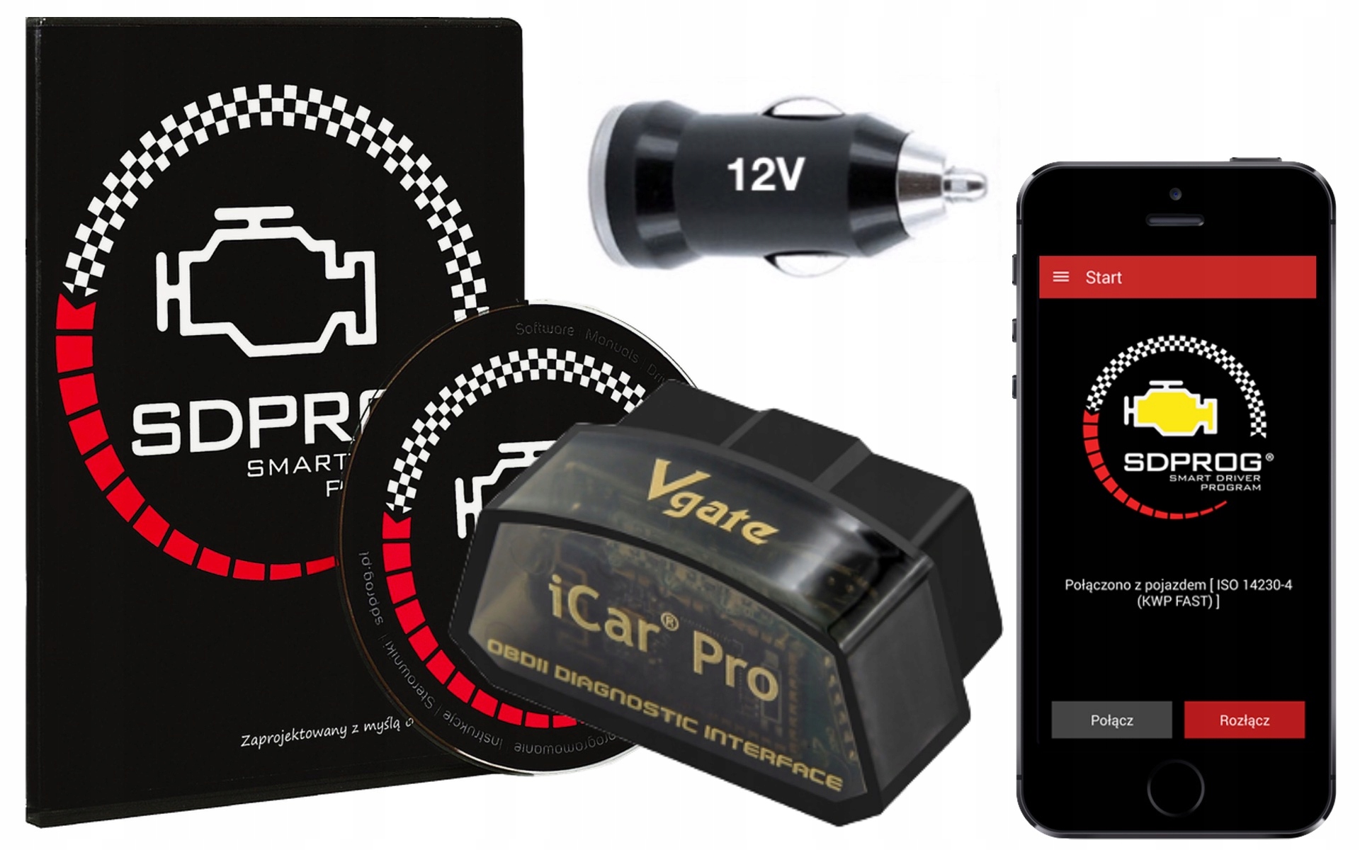 INTERFEJS iCAR PRO BT3 OBD2 ELM327 SDPROG Ładowark