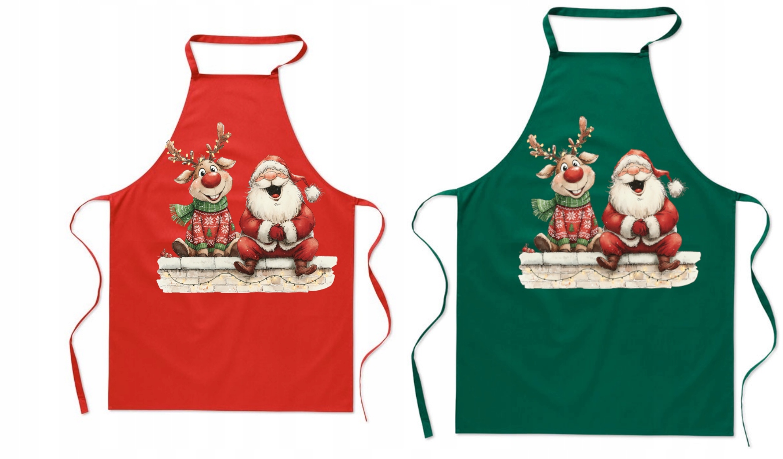 Vánoční zástěra pro manželský pár sladký Dárek Santa Claus a Sob