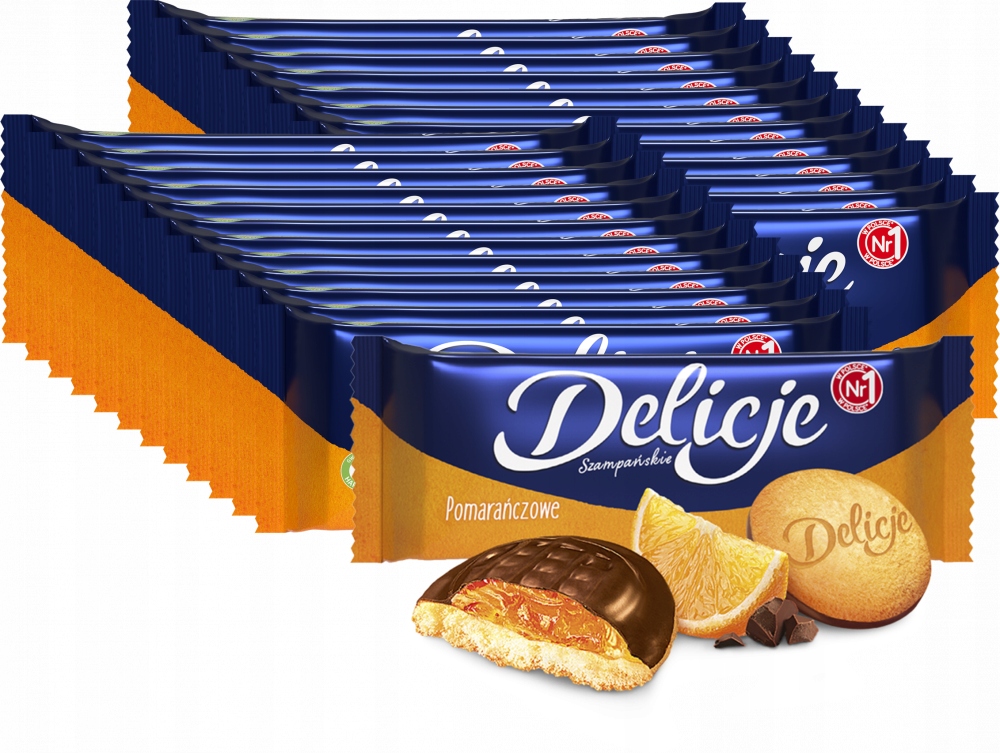 Delicje pomarańczowe 147g 24 szt. całe oryginalne opakowanie