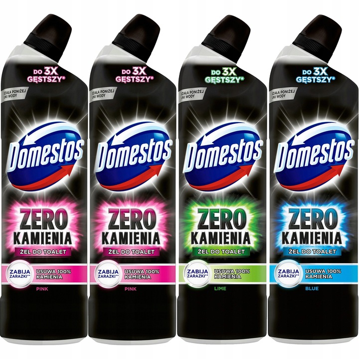 

Domestos Zero Kamienia żel do Wc 4 x 750ml Zestaw