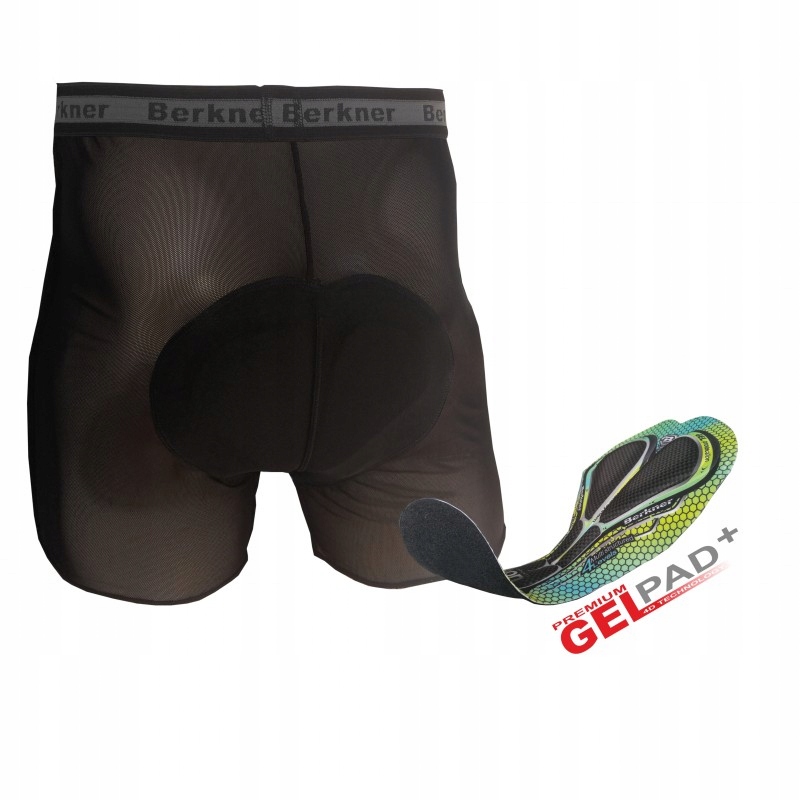 BERKNER Bokserki kolarskie GEL pad 4D Czarny 2XL Kod producenta 67500