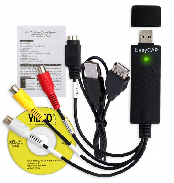 VIDEO GRABBER EASYCAP ZGRYWANIE Z VHS NA PC AV USB3