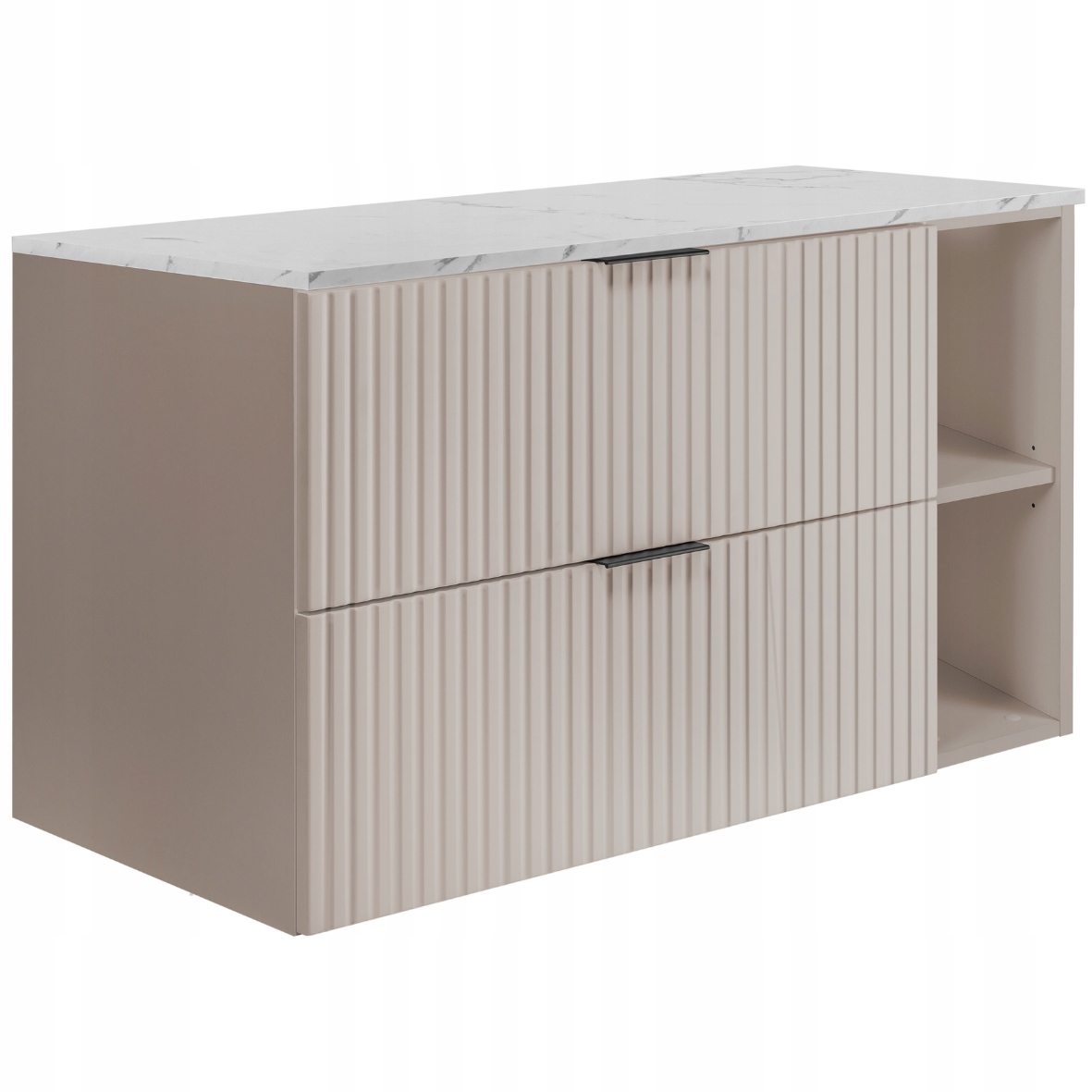 Koupelnová skříňka pod umyvadlo 80 Kašmír Rýhované přední části, mramorová deska