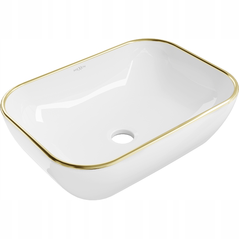 Mexen Rita umyvadlo na desku 50 x 40 cm Bílá/Zlatá