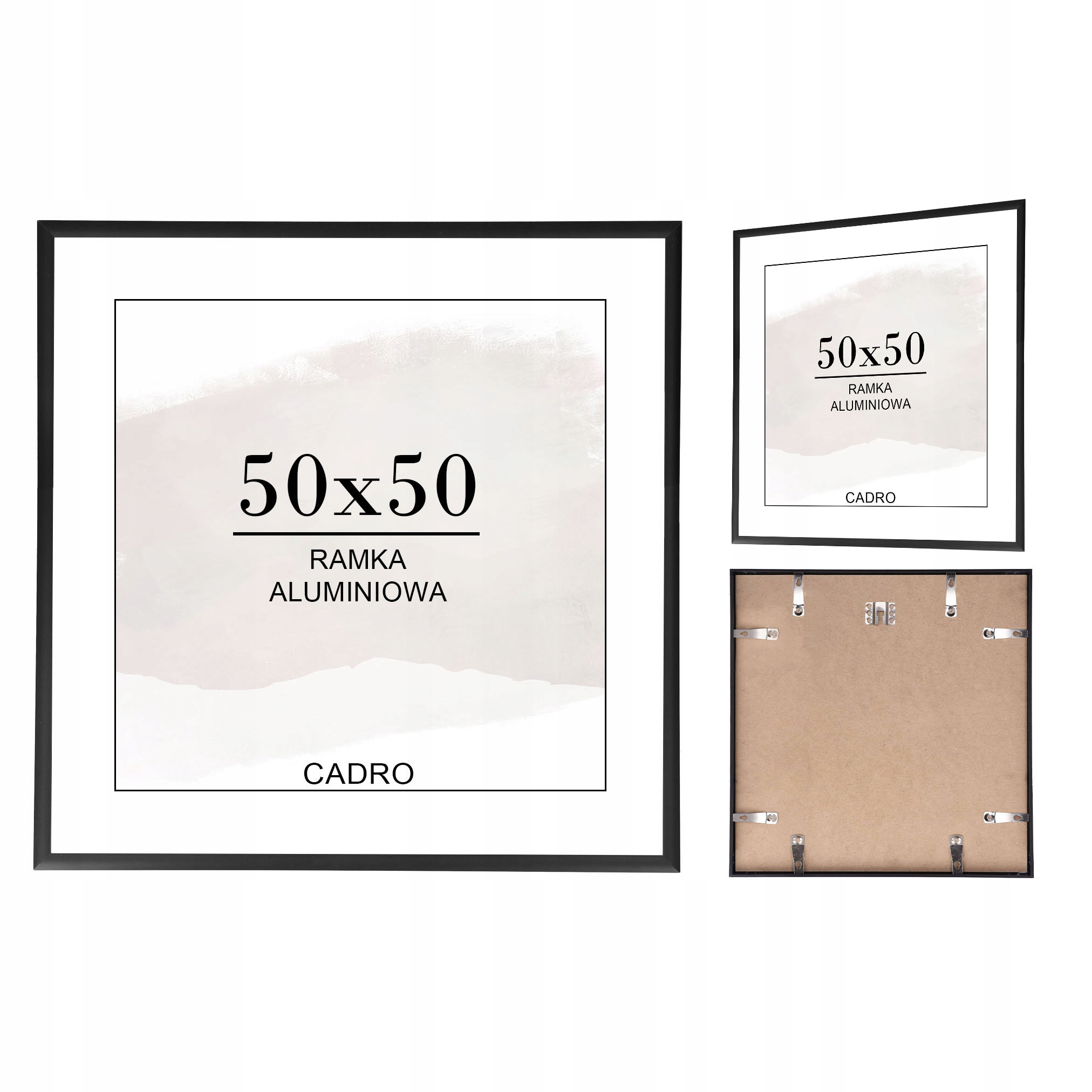 

Ramka 50x50 ramki na zdjęcia czarna aluminiowa